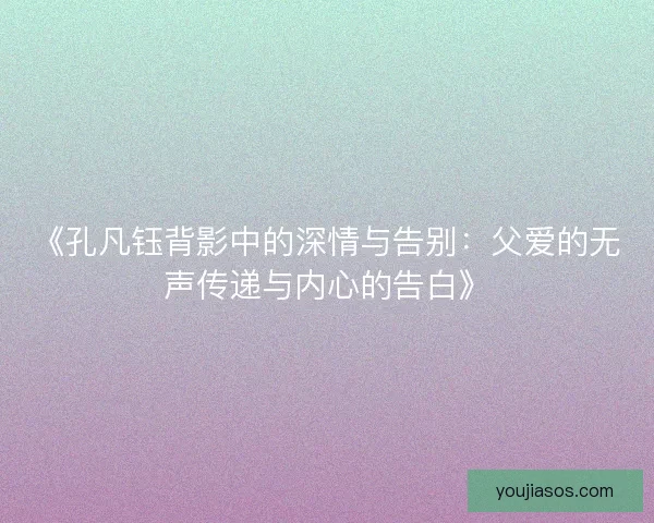 《孔凡钰背影中的深情与告别：父爱的无声传递与内心的告白》
